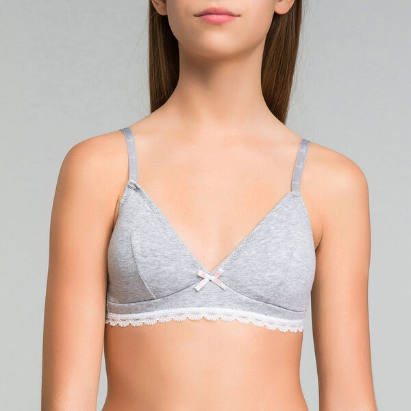 Grey organic cotton triangle bra