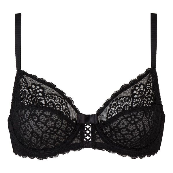 Black Sublim recycled floral foulard lace bra