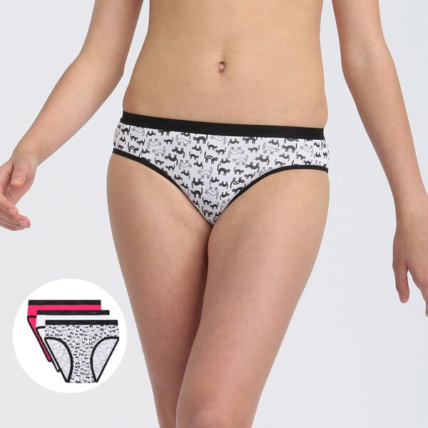 3-Pack of print cotton thongs - Cotton - Briefs - Underwear - CLOTHING -  Woman 