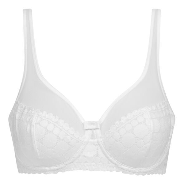 Full cup bra in tulle and foliage pattern Generous Organic Cotton