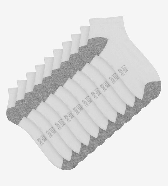 Pack de 5 pares de calcetines bajos de hombre de algodón blanco EcoDim Sport, , DIM