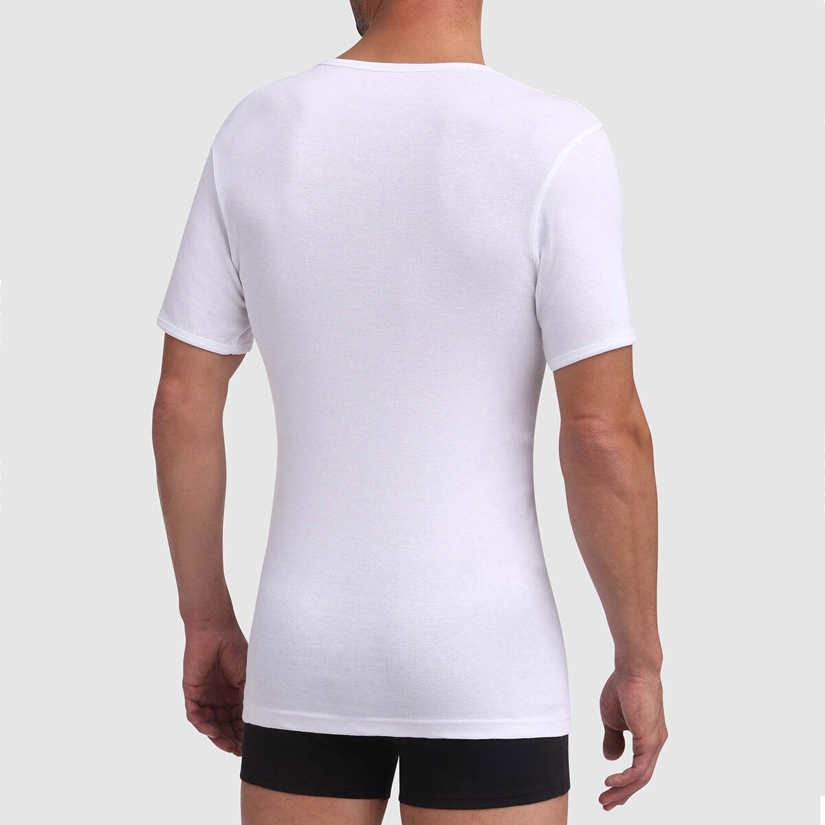 Dim Excellence seamless cotton V neck t shirt in white