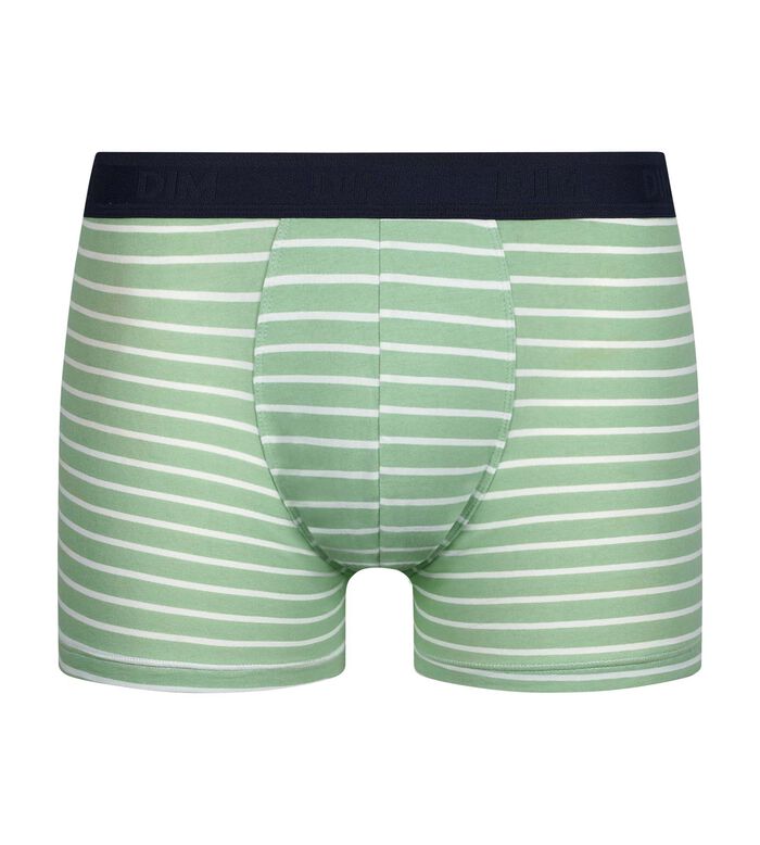 Men's stretch cotton green striped boxer Dim Fancy, , DIM