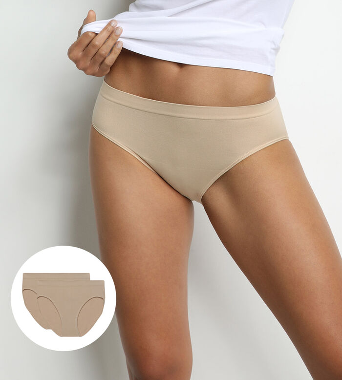 Womens Plain Shorts Underwear High Waist Seamless Stretch Boxers Knickers S- XL