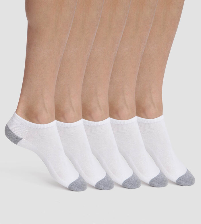 Pack of 5 pairs of men's white cotton socks EcoDim Sport, , DIM
