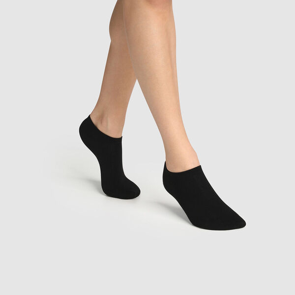 Lot 2 paires de chaussettes femme coton bio - noir blanc