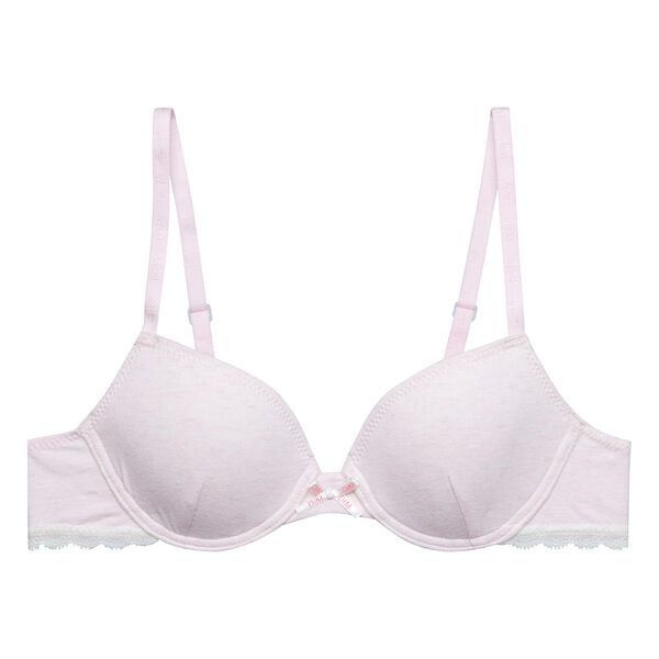 Floral Print Cotton Double Layered Moulded Peach Base Bra at Rs