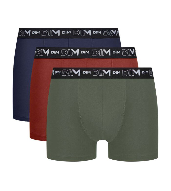 3er-Pack Boxershorts aus Stretch-Baumwolle blau/rot/grün, , DIM