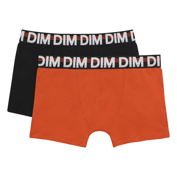 Dim EcoDim Boys' Stretch Cotton Boxer Shorts with Contrasting
