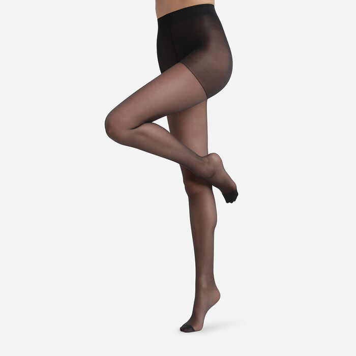 Black Dim Style Semi-opaque women's tights in shiny lurex voile