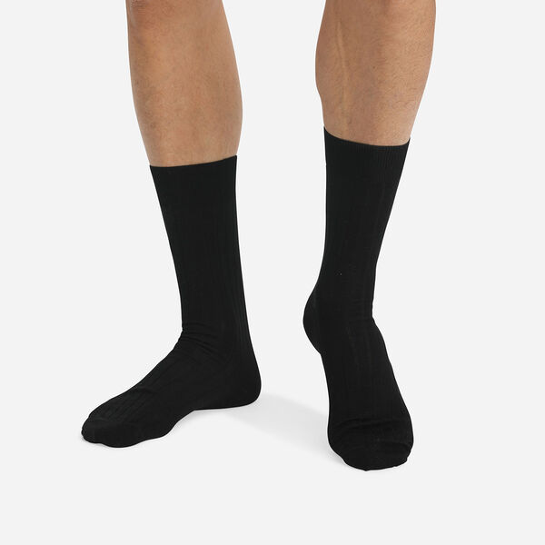 Pack de 2 pares de calcetines de media pantorrilla negros hombre Soft Touch