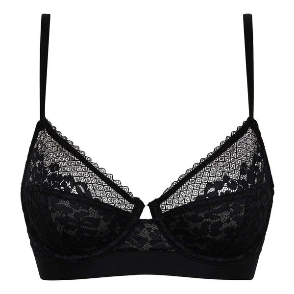 Daily Glam Peach floral and graphic lace triangle bra