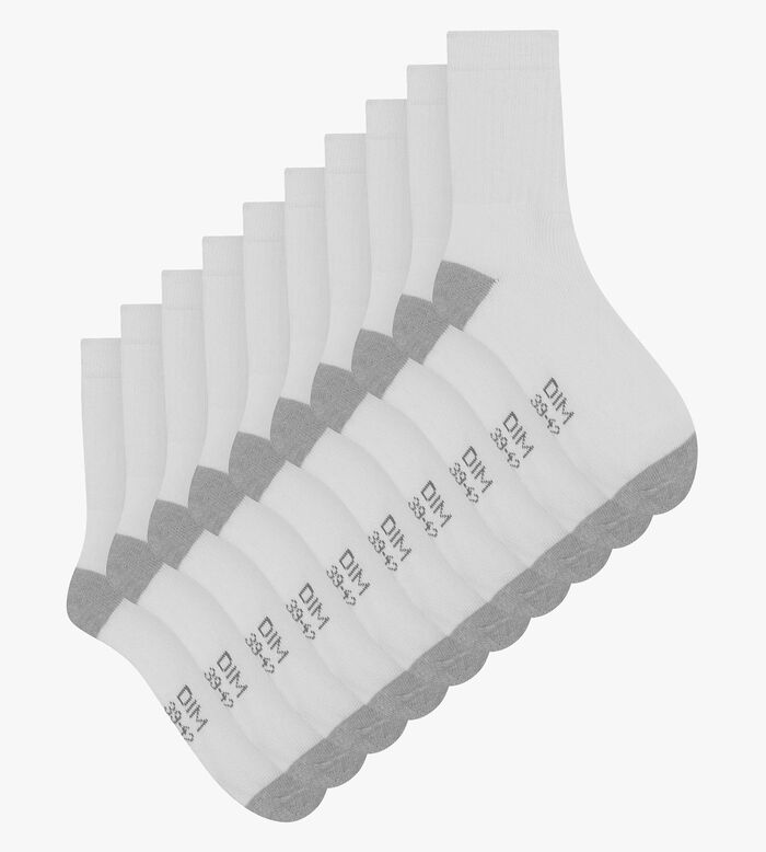 Pack de 5 pares de calcetines de hombre de algodón blanco y gris claro EcoDim Sport, , DIM