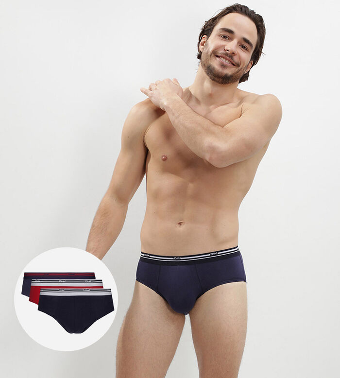 Dim Sport Blue Pack of 3 men's briefs with active temperature