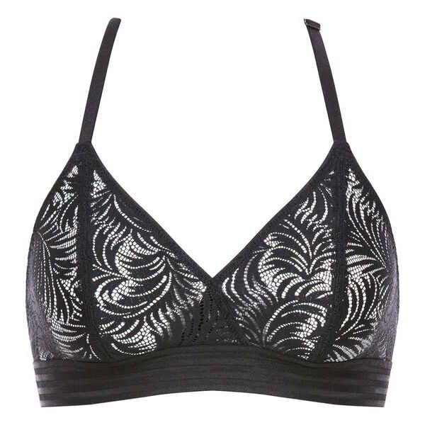 Simple Black Triangle Bralette. Wireless Bra. Women's Lingerie