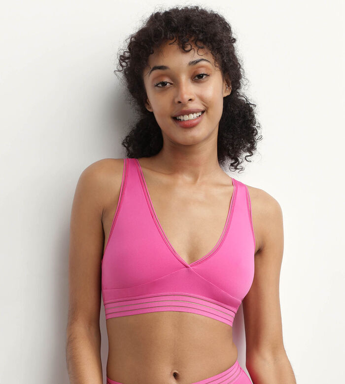 Wireless minimizer bra in Pink Generous Dim