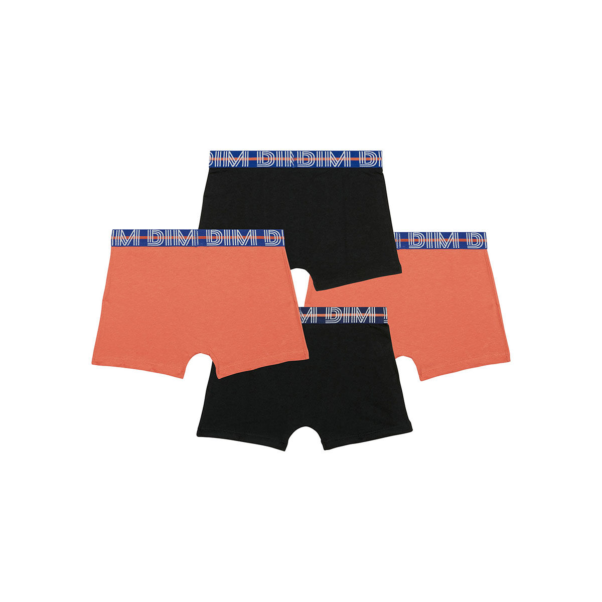 EcoDim Pack of 3 black boy s stretch cotton boxers with