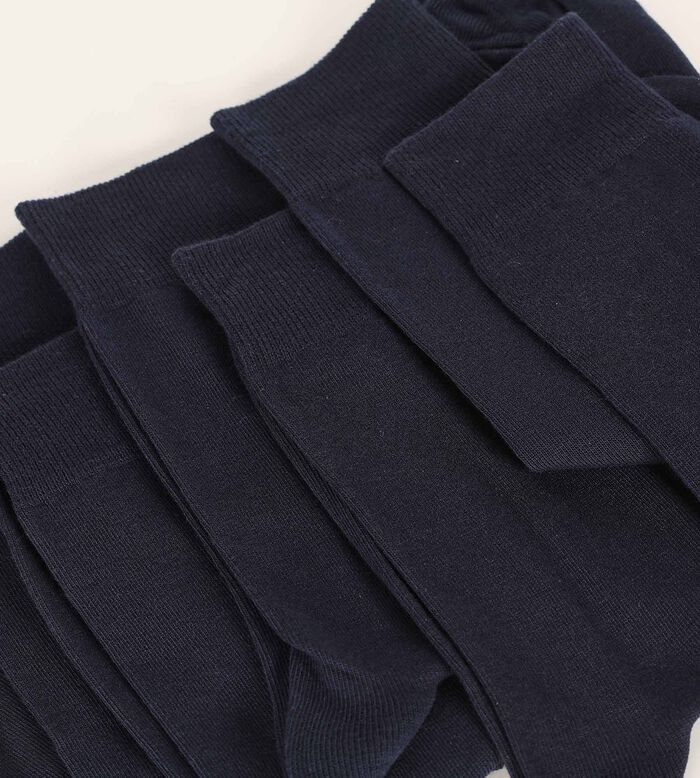 Pack of 3 Pairs of Men's Navy Blue Dim Cotton Socks, , DIM