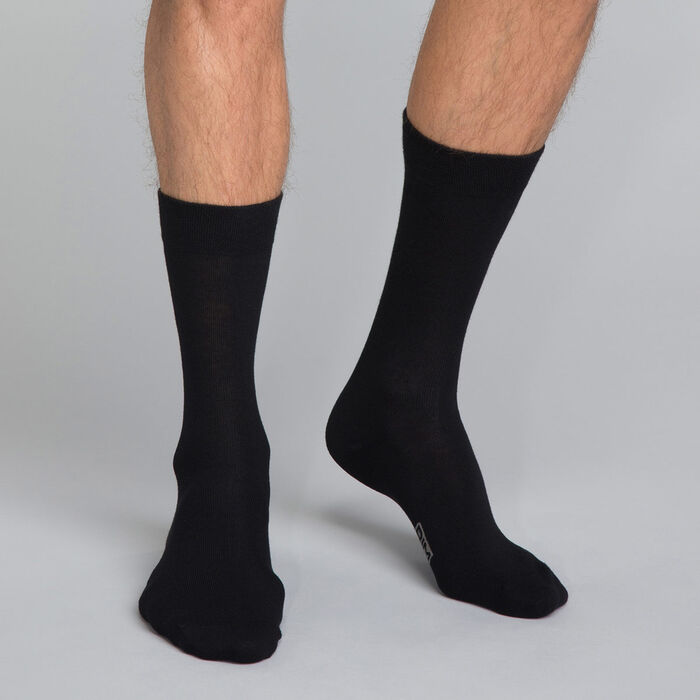 Pack de 2 pares de calcetines de media pantorrilla negros hombre Soft Touch