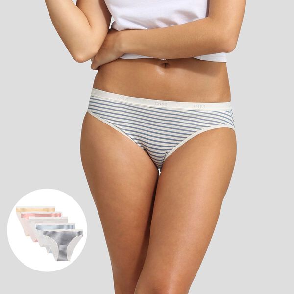 Pack of 3 pairs of Les Pockets Coton knickers in white/nude/black