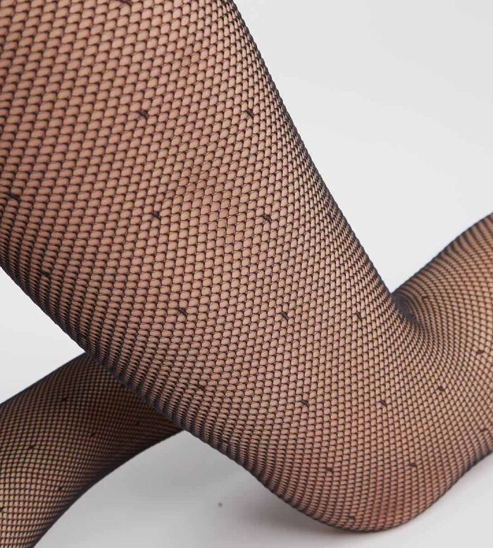 Dim Style Black Women's fishnet and floral lace tights