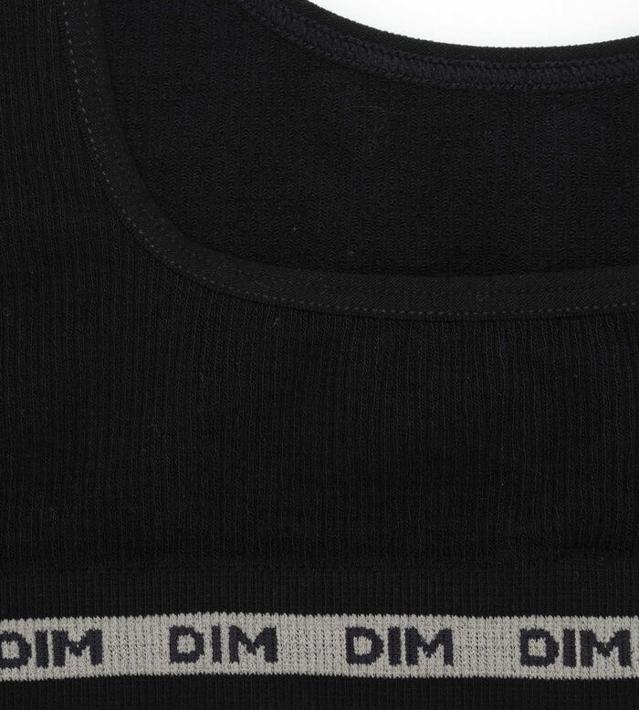 Girls' ribbed fabric bralette in Black Dim Icons, , DIM