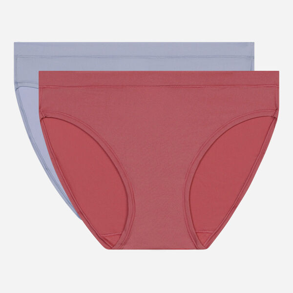 EcoDim Les Pockets pack of 2 seamless microfibre briefs blue/pink