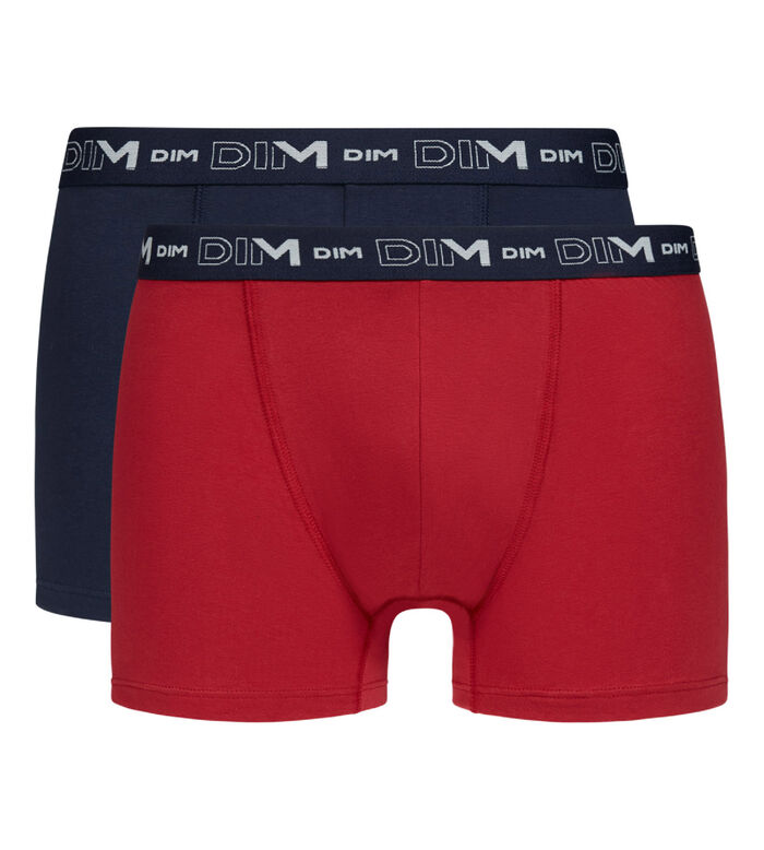 Dim Originals Charcoal Red men's long boxers in stretch cotton