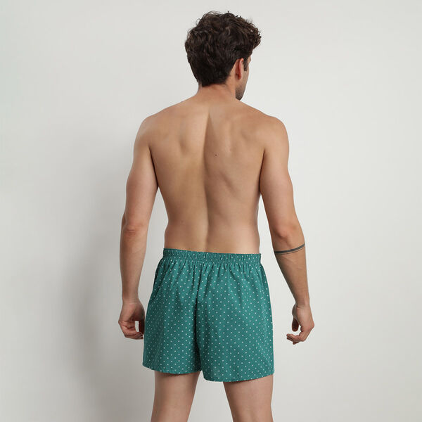 Pack of 2 men's organic cotton boxer shorts with Green Gingham