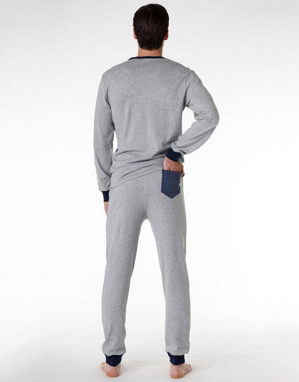 LZJDS Pantalon Bas de Pyjama Homme Long Coton 2 Pack Nuit Vêtement d' Intérieur,Light Gray + Light Gray,L : : Mode