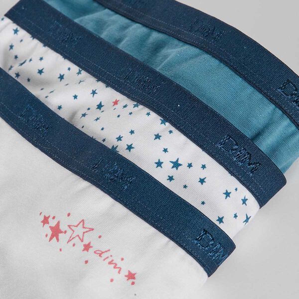 Sternen-Print blau/weiße - 3er-Pack Pockets Mädchenslips mit