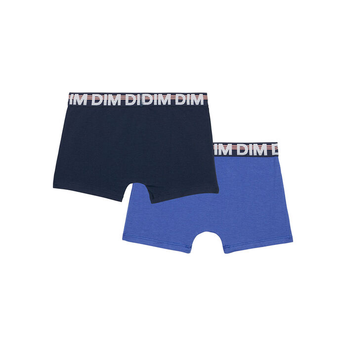 Dim EcoDim Boys' Stretch Cotton Boxer Shorts with Contrasting