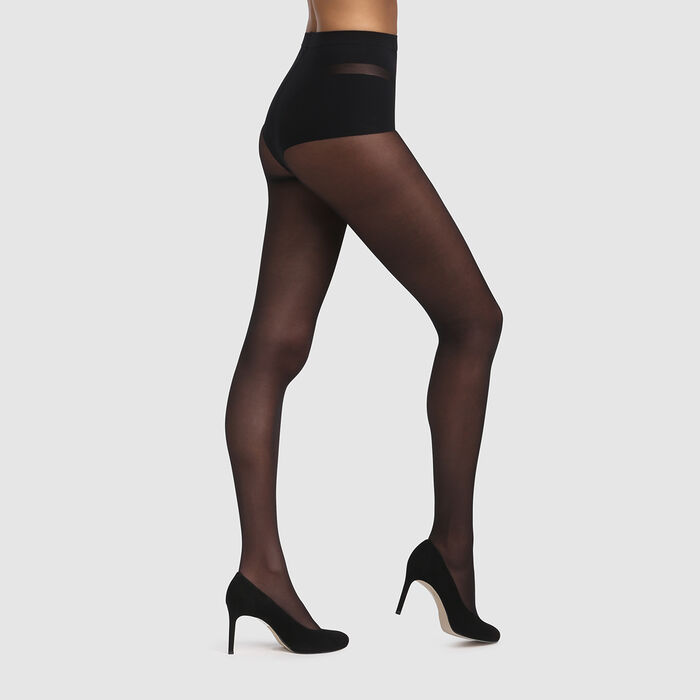Black Dim Style Semi-opaque women's tights in shiny lurex voile