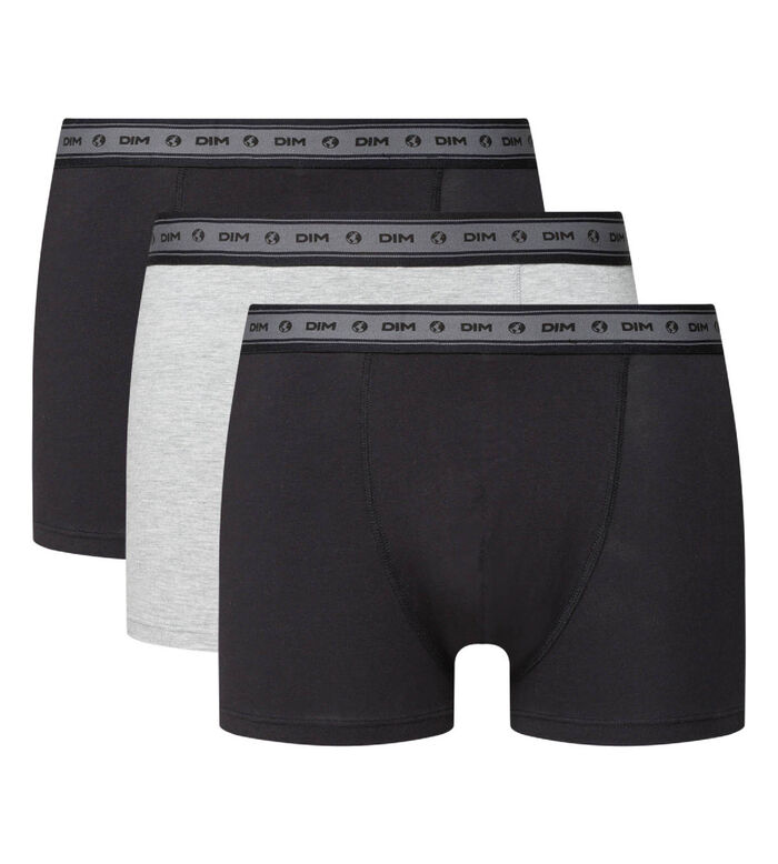 Green by Dim pack of 3 men's organic stretch cotton briefs in black and  pearl grey