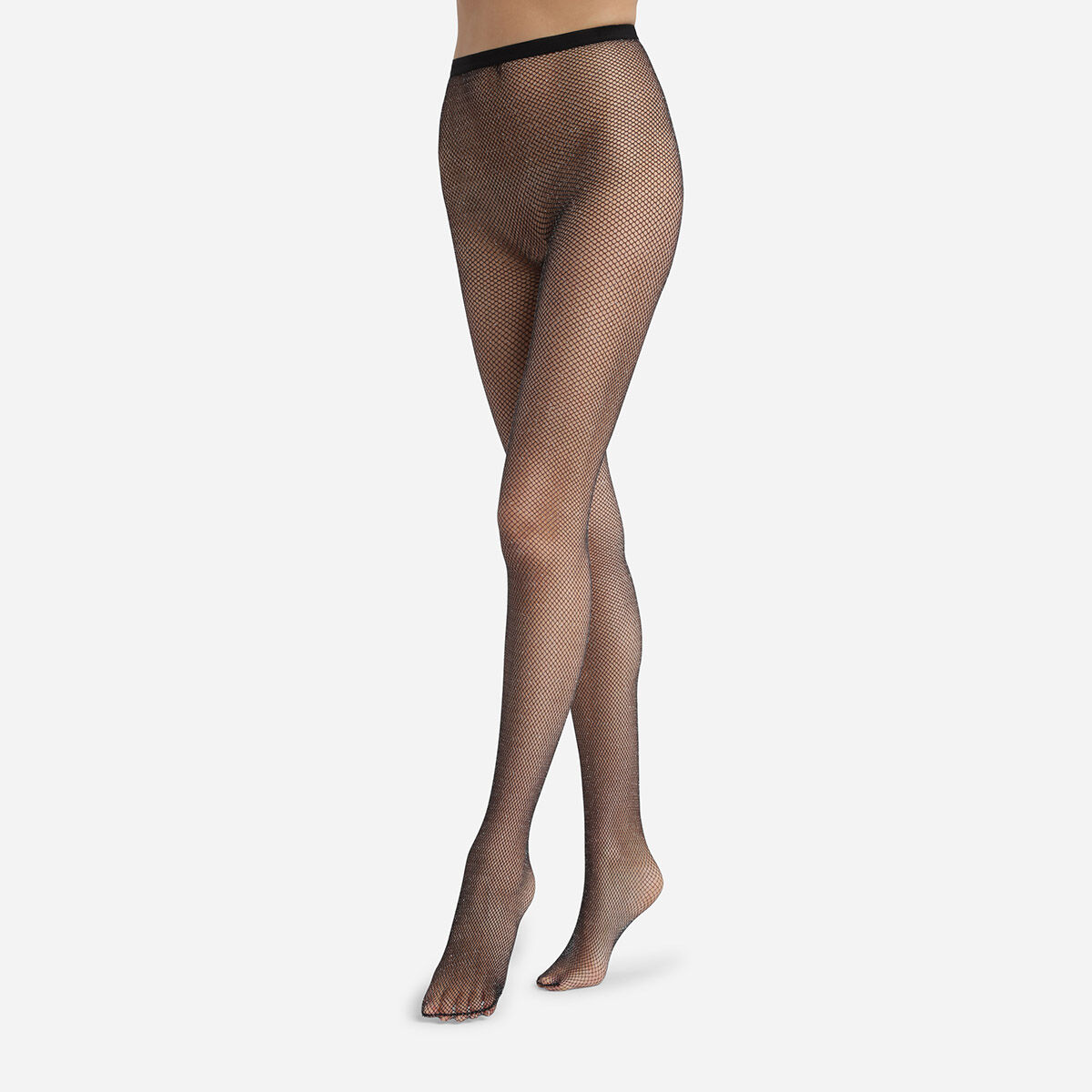 Women s tights in black fishnet and silver lurex Dim Style