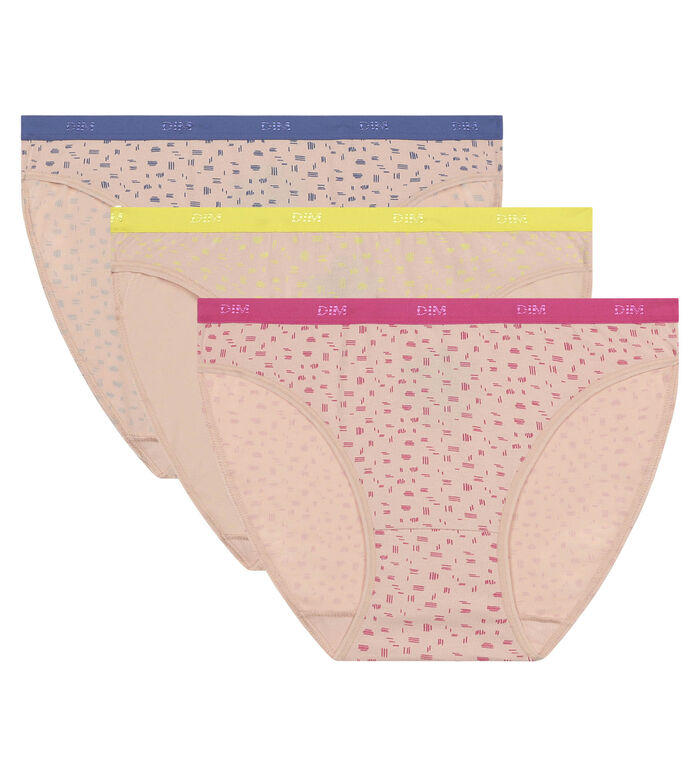 Pack of 3 fluorescent stretch cotton knickers Les Pockets, , DIM