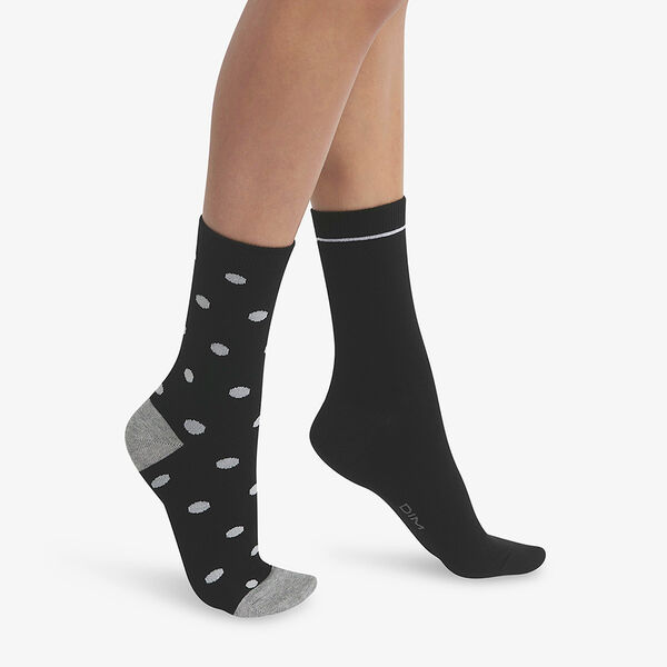 Pack of 2 pairs of black ankle socks for women