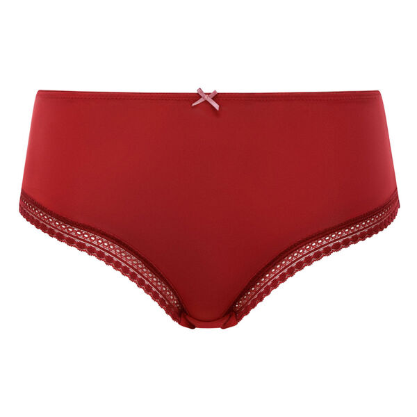Casual Red microfiber brief Micro Lace Panty Box