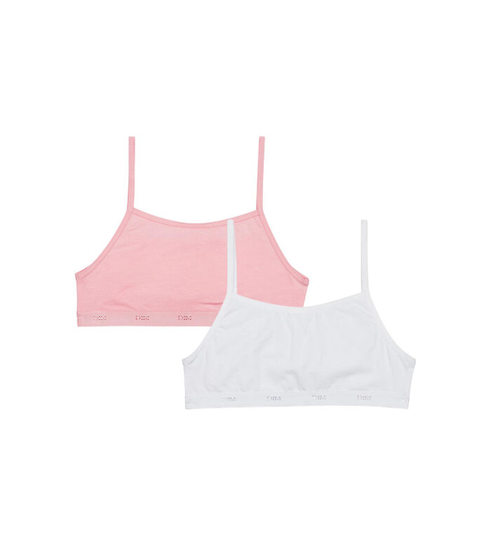 Girls First Bras M&S 30AA 2 Pack Pink White Unpadded Unwired New