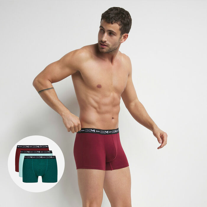 Pack of 2 men's Indigo Stripe organic cotton boxer shorts by Dim Green Bio