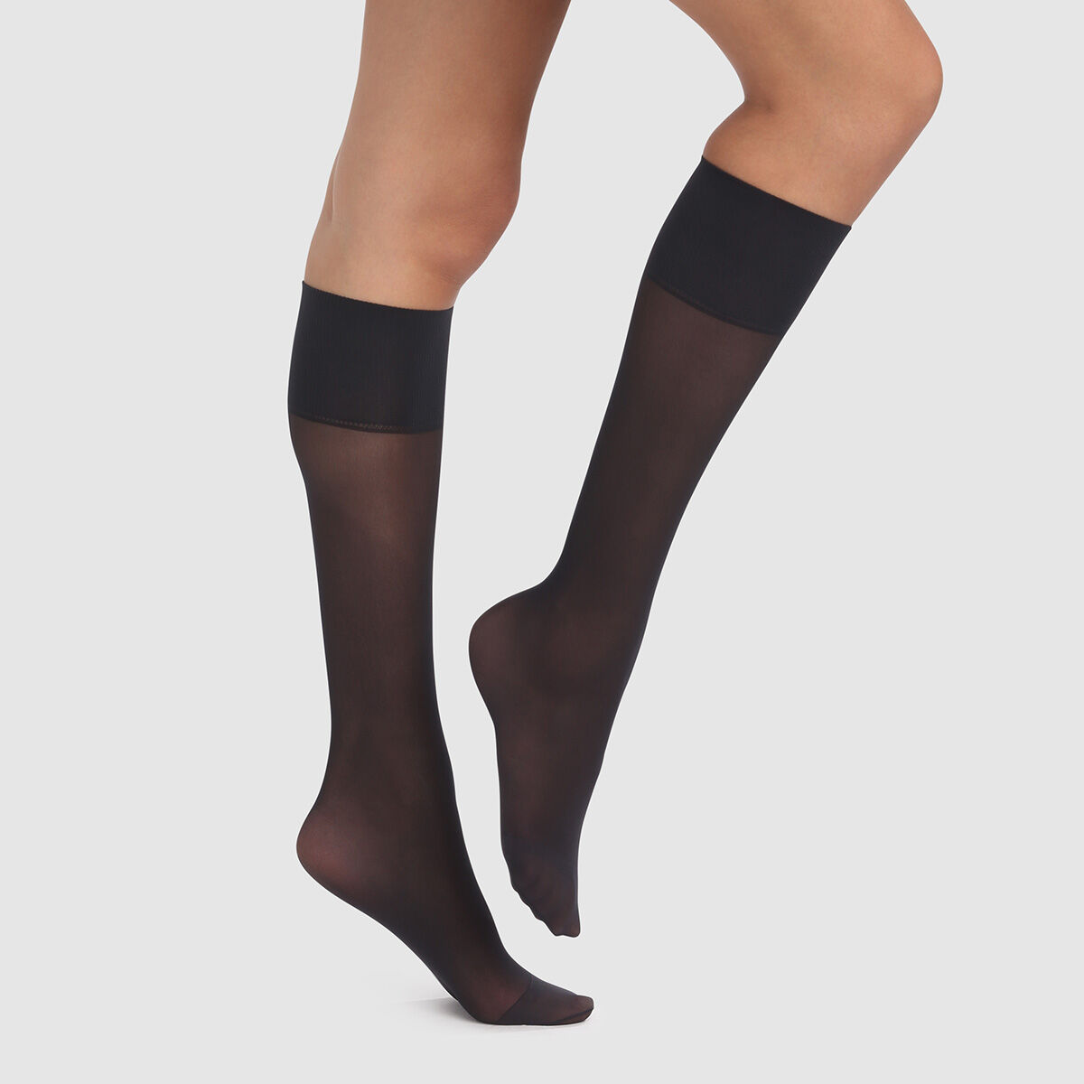 2 pack recycled semi-opaque black knee 