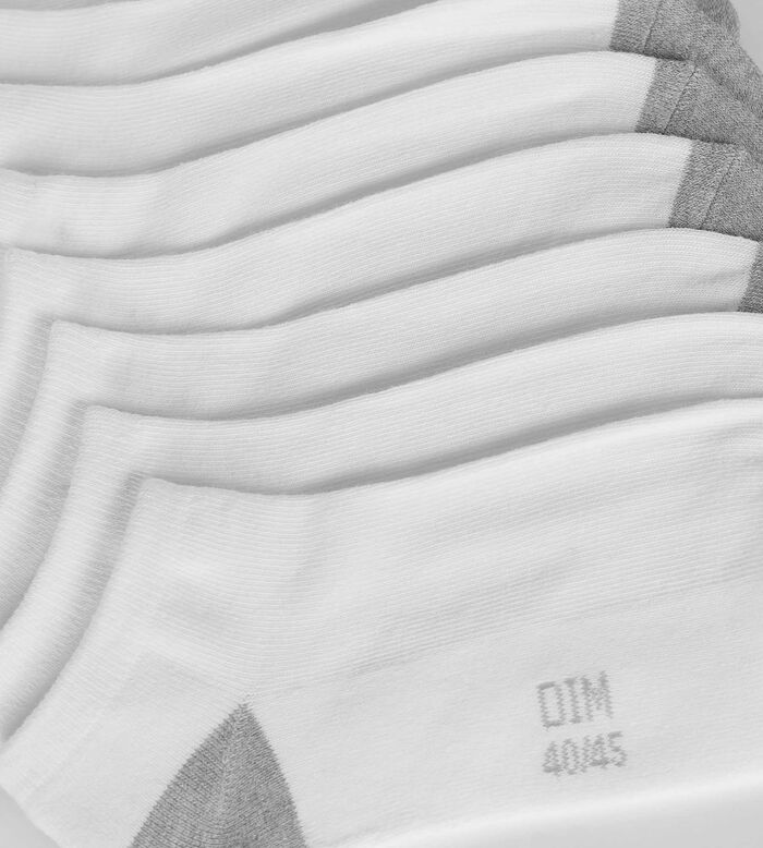 Pack of 5 pairs of men's white cotton socks EcoDim Sport, , DIM