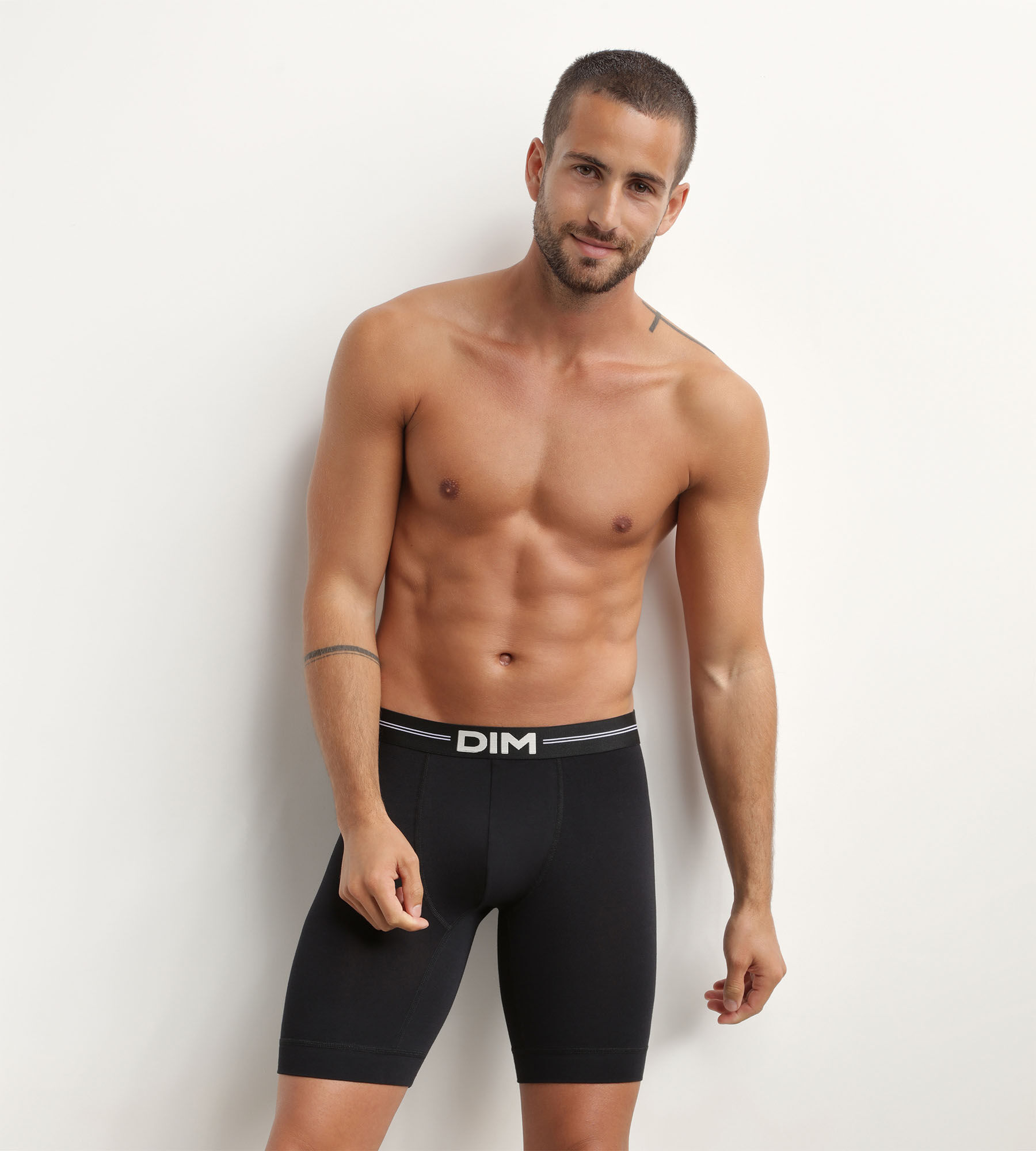 Men s long microfibre boxers in Black Dim Icons Essentiel