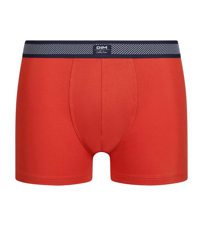Orangefarbene Piqué Boxershorts aus Modal-Baumwolle - DIM Smart, , DIM