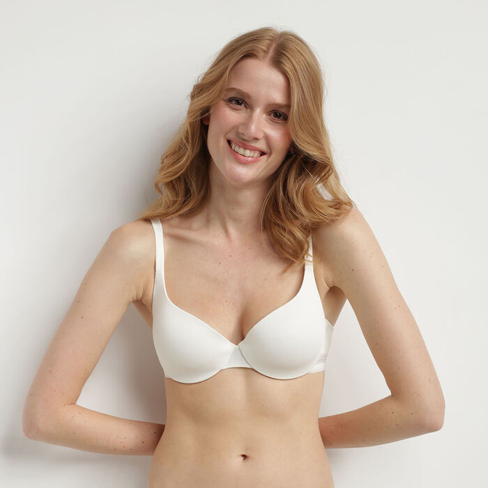 Padded bra without underwire satin tulle Poivre Glowy Story
