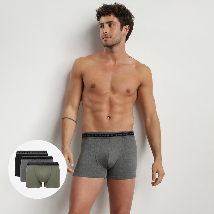 Pack of 2 men's organic cotton boxer shorts with Geo Steel pattern