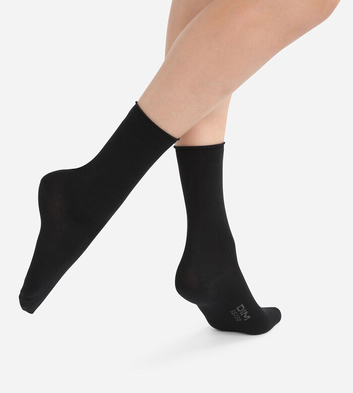 Pack of 2 pairs of black Homme Soft Touch mid calf socks for men