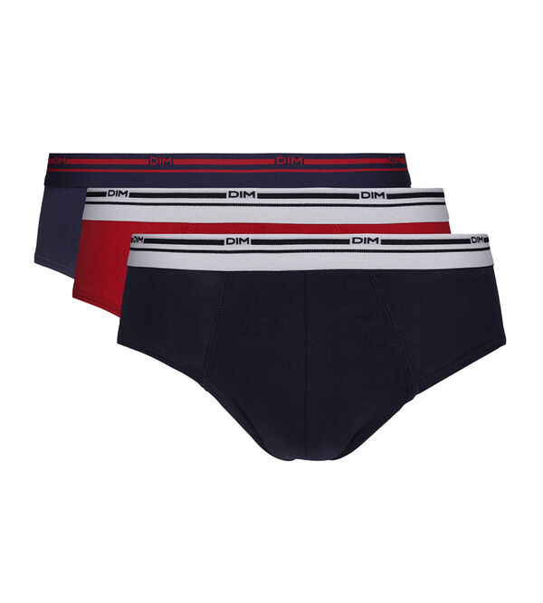 Classic colors 2 pack briefs in denim blue and red with contrast waistband