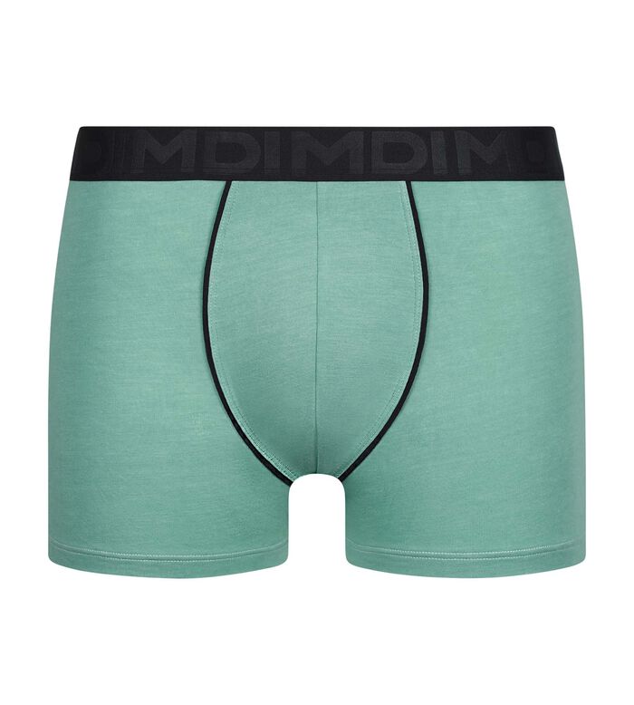 Men's modal cotton boxer shorts with contrasting waistband Dim Classic Green, , DIM
