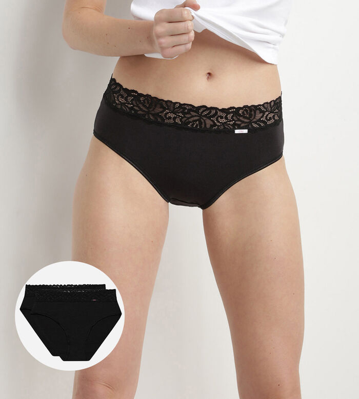 Women's invisible knickers in second skin microfibre Black Oh My Dim's